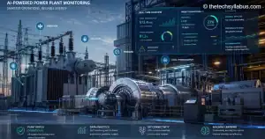 Smart AI-based power plant monitoring system with real-time data display.