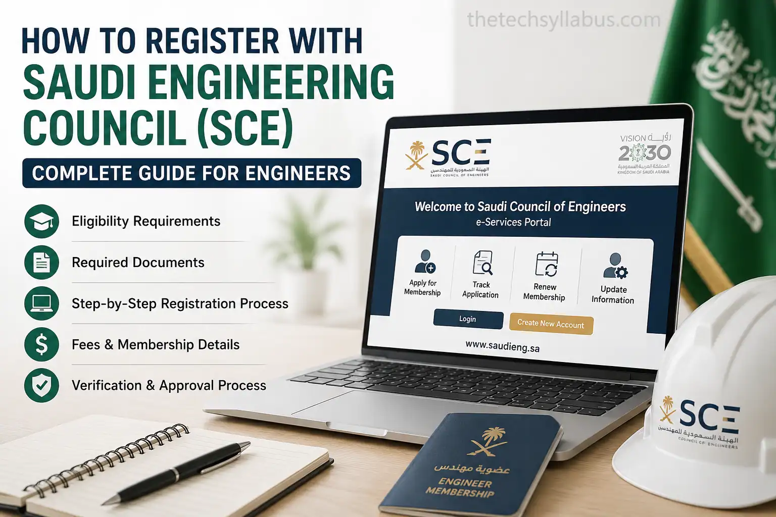 Guide to registering with Saudi Engineering Council (SCE) for engineers.