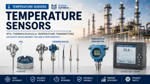 Industrial Temperature Sensors Including RTD Thermocouple and Temperature Transmitter