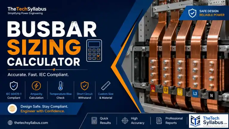 Busbar sizing calculator for accurate, IEC-compliant power distribution design.